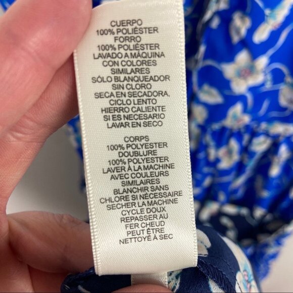 New Eliza J Floral Bow Tie Back Midi Sundress Blue Size 16 Nordstrom Pocket boho - Picture 6 of 12